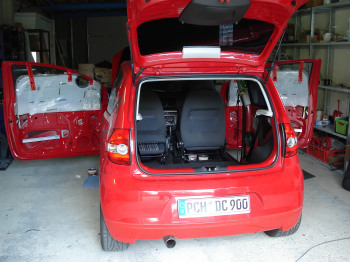 Reinigung Trblech - VW FOX - SubTwo Kofferraum & Frontsystem - Reinigung Trblech -  